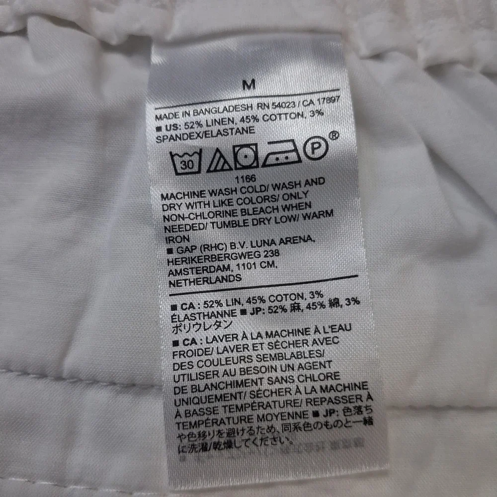 Banana Republic White Linen Blend High Rise Extra Wide Leg Pants Womens Medium